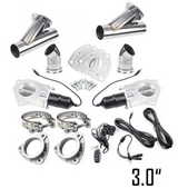 King Racing® 3" Dual Electric Exhaust Cutout Kit with Remote Switch