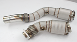 BMW M2/M3/M4 F8x S55B30 Catless Exhaust Down Pipes with Heat Wrap

