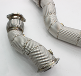 Kingman Speed® BMW M2/M3/M4 F8x S55B30 304SS 3" Catless Exhaust Down Pipes with Heat Wrap