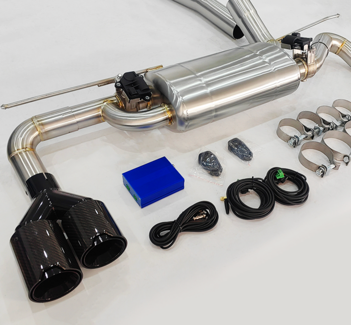King Racing® (17-24) BMW 540i G30/G31 304SS 3" Valved Cat-Back Exhaust with Quad 4" OD Tips
