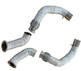 Kingman Speed® (17-23) BMW M5 F90 S63B44 304SS 3" Catless Downpipes with Heat Wrap Layer