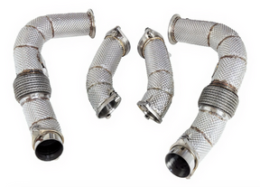 Kingman Speed® (23+) BMW XM S68B44 304SS 3" Catless Down Pipes with Heat Wrap Layer