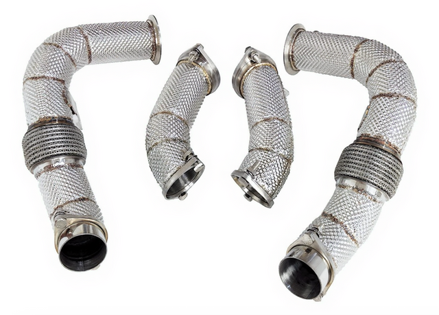 Kingman Speed® (23+) BMW XM S68B44 304SS 3" Catless Down Pipes with Heat Wrap Layer
