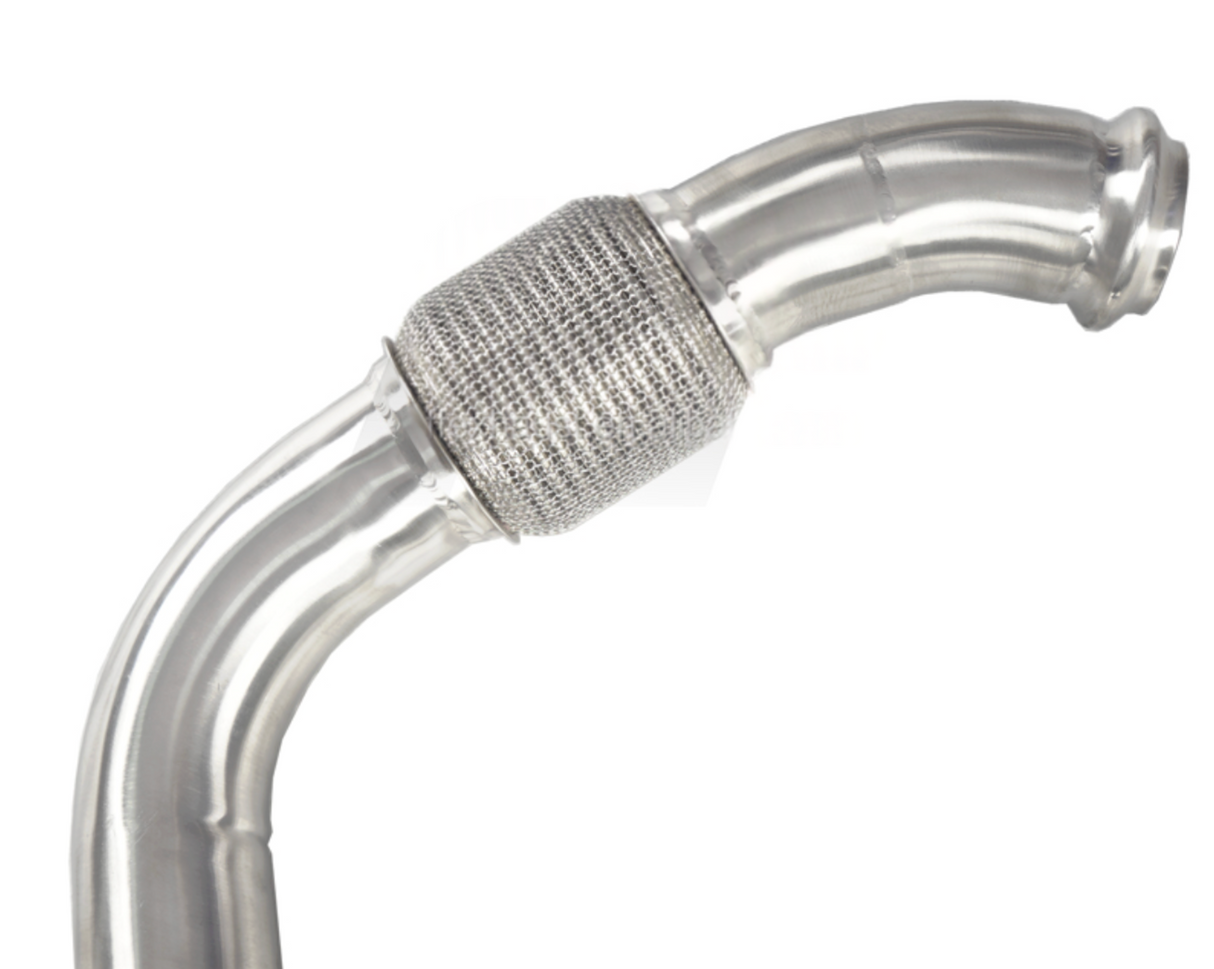 Kingman Speed® (12-19) Mercedes 1.6L/2.0L M270 304SS 3" Catless Down Pipe with Heat Wrap Layer
