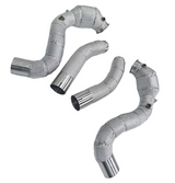 Kingman Speed® (15-21) Mercedes AMG C63 W205 M177 304SS 3" 300 Cell Catted Down Pipes with Heat Wrap Layer