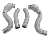 Kingman Speed® (15-21) Mercedes AMG C63 W205 M177 304SS 3" 300 Cell Catted Down Pipes with Heat Wrap Layer