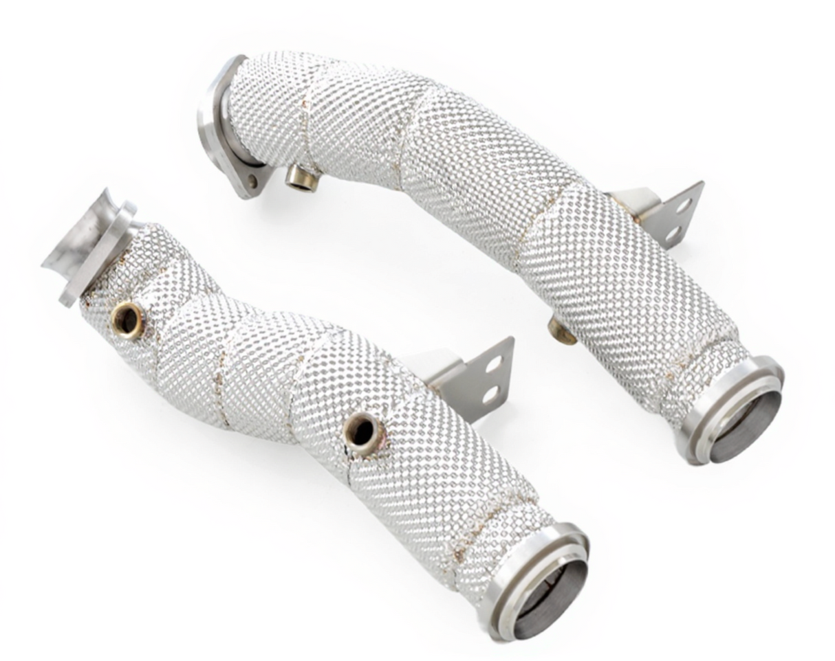 Kingman Speed® (15-21) Mercedes AMG C450/C43 M276 304SS 3" Catless Down Pipe with Heat Wrap Layer