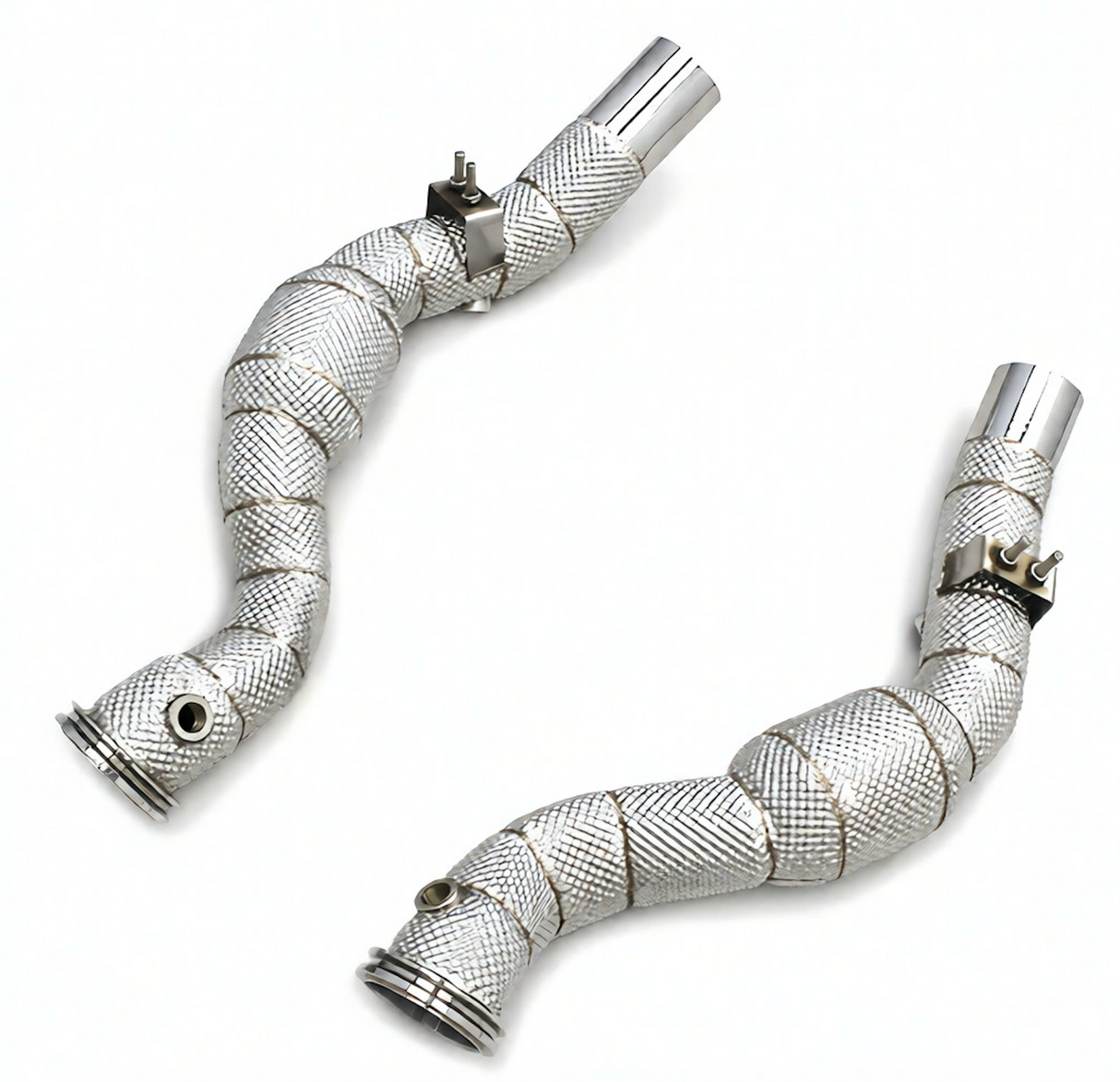 13-23 Maserati Ghibli M157 Exhaust Down Pipes with Heat Wrap Layer

