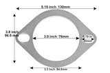 Kingman Speed® 2-Bolt 3" Exhaust Flange Gasket Kit (1 Pipe)