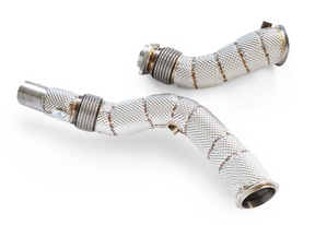 14-20 BMW M2/M3/M4 F8x S55B30 Catless Exhaust Down Pipes with Heat Wra…

