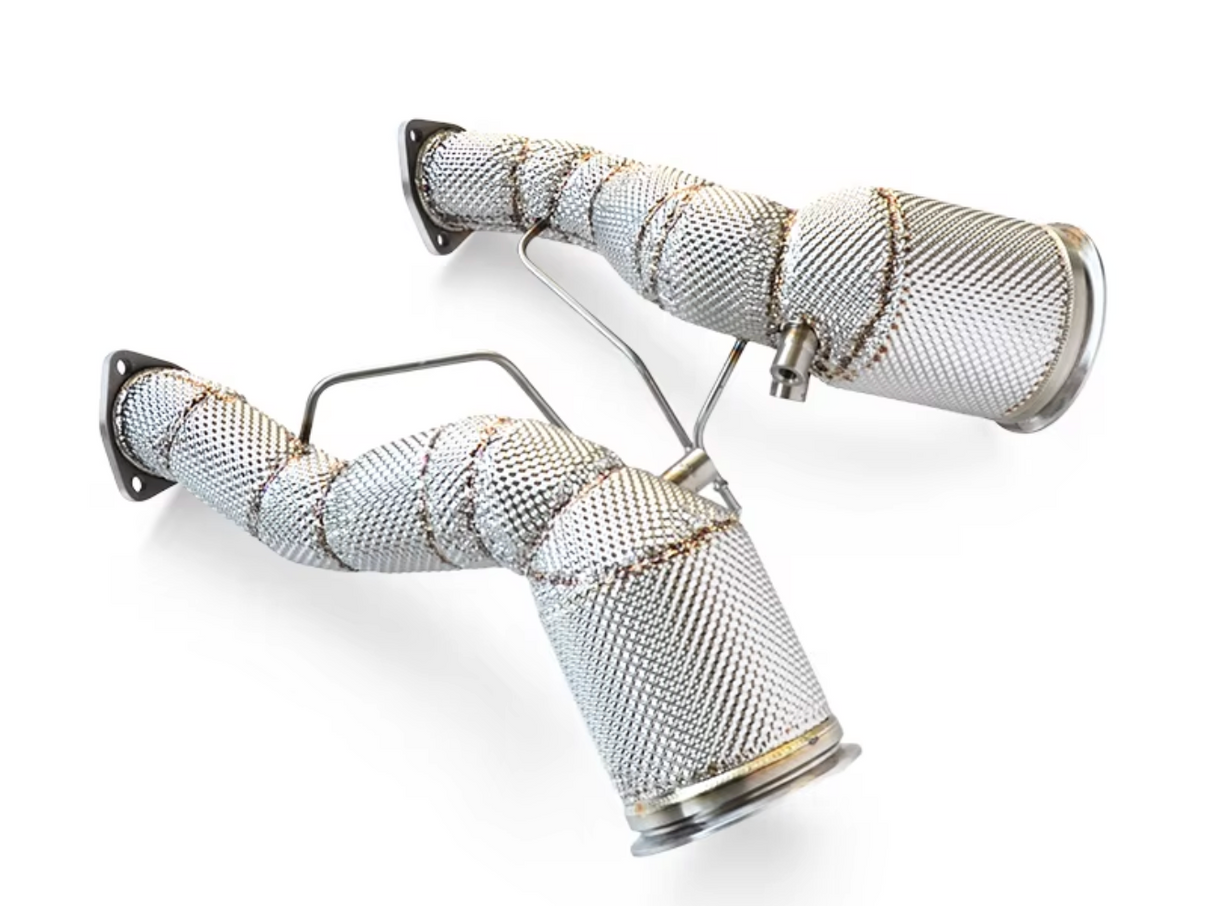 Kingman Speed® (19+) Audi RS6 C8/RS7 4K8 304SS 3" Exhaust Down Pipes with Heat Wrap Layer