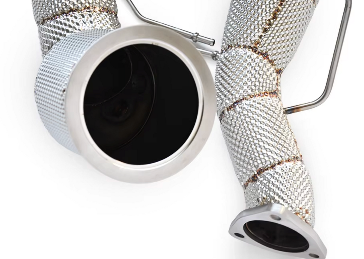 Kingman Speed® (19+) Audi RS6 C8/RS7 4K8 304SS 3" Exhaust Down Pipes with Heat Wrap Layer