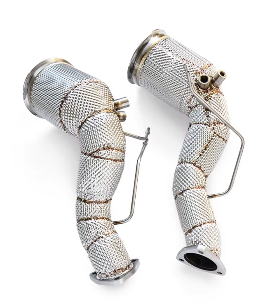 Kingman Speed® (19+) Audi RS6 C8/RS7 4K8 304SS 3" Exhaust Down Pipes with Heat Wrap Layer