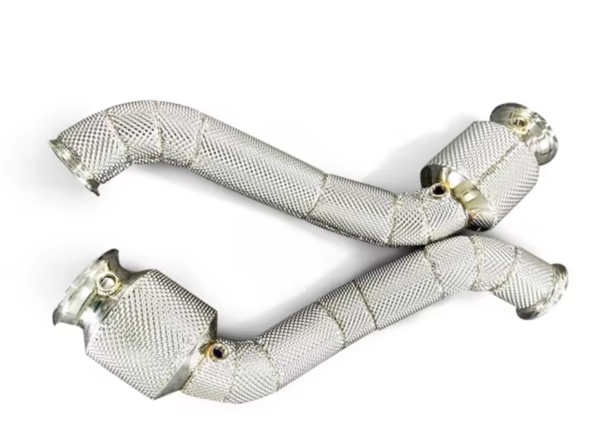 Kingman Speed® (19-24) Mclaren GT 4.0L 304SS 3" Exhaust Down Pipes with Heat Wrap Layer