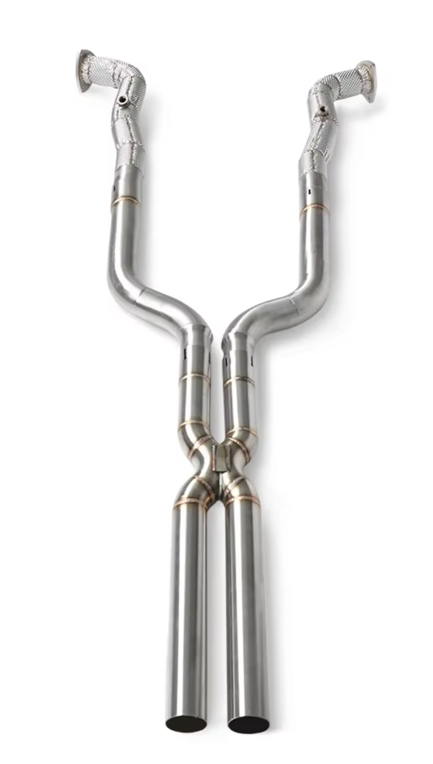 08-19 Maserati GranTurismo 4.2L/4.7L Catless Exhaust Mid-Pipes with He…

