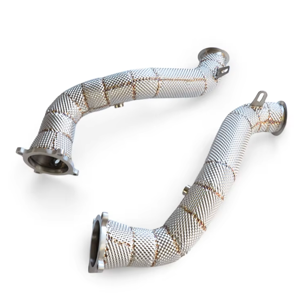 17-23 McLaren 720S 4.0L M840T Catless Exhaust Down Pipes with Heat Wrap

