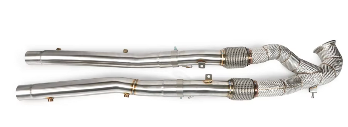 22+ Audi RS3 8Y EA855 Catless Exhaust Down Pipe with Mid-Pipe Set

