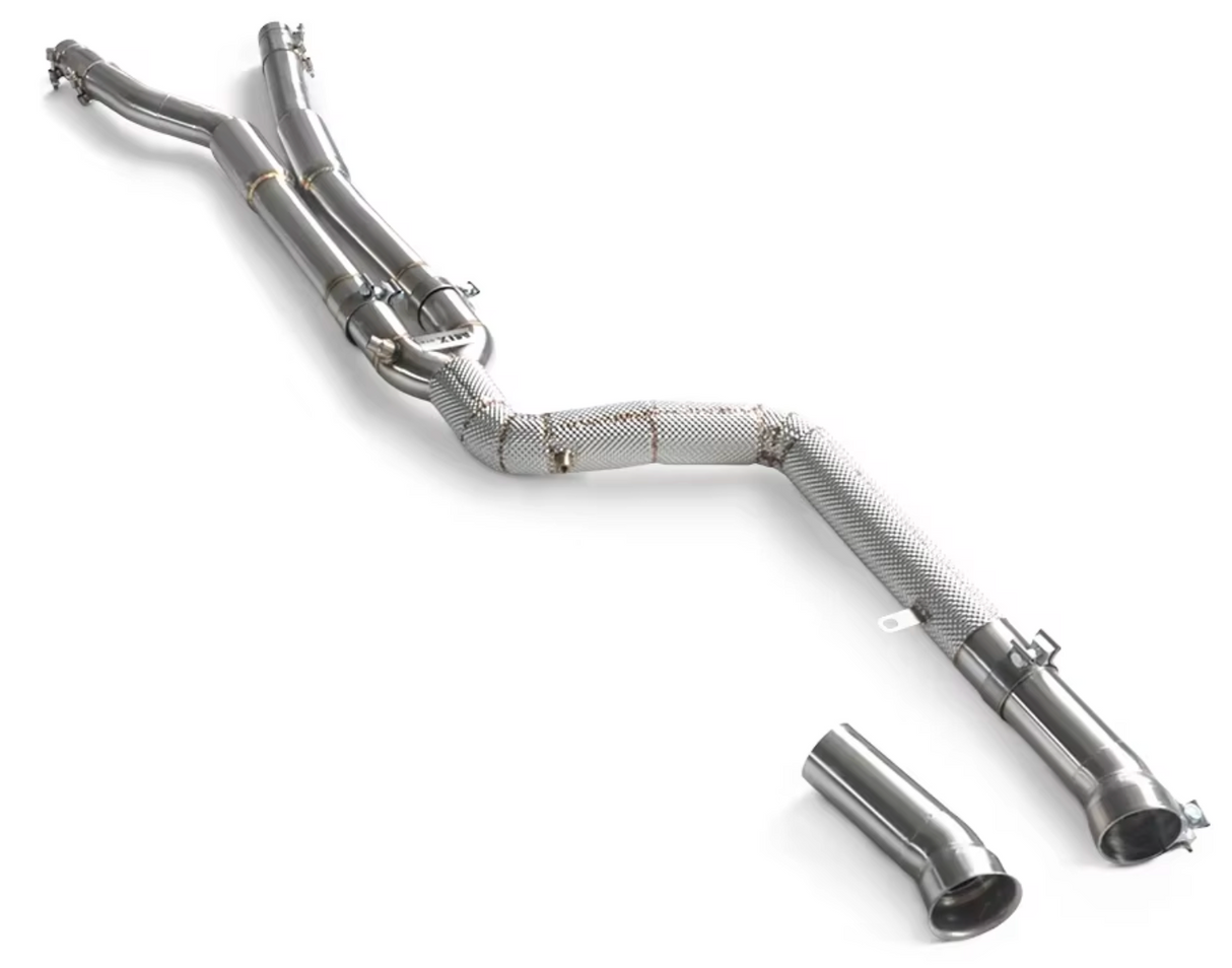 21+ BMW M240i G42 B58B30 Catless Mid-Pipes with Heat Wrap Layer

