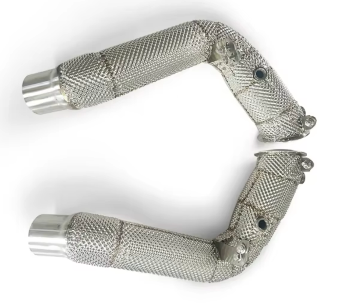 Kingman Speed® (12-19) BMW M5/M6 S63 304SS 3" Catless Down Pipes with Heat Wrap Layer