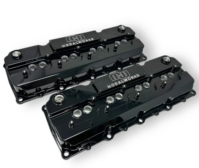 ModalWorks® GEN III HEMI Billet 6061-T6 Aluminum Valve Covers with –12an ORB Breather Ports