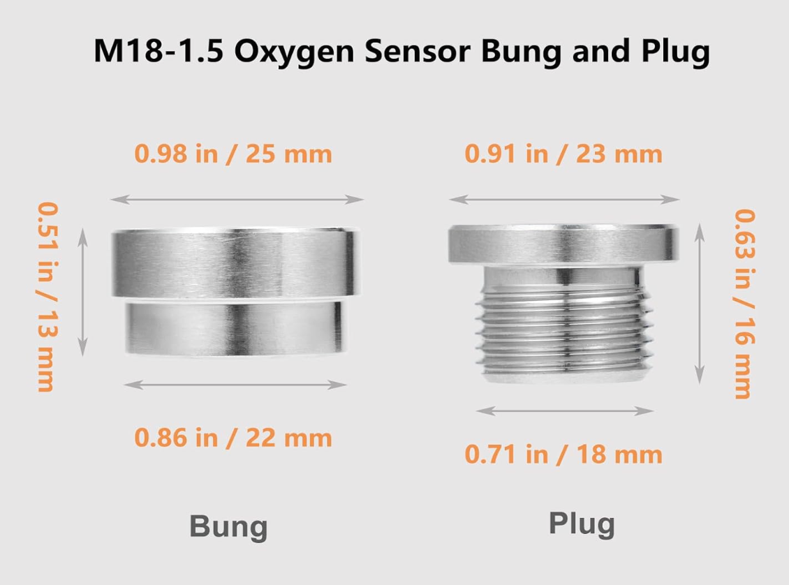 Kingman Speed® M18 x 1.5 Steel Oxygen Sensor Bungs