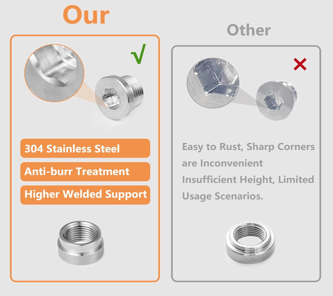 Kingman Speed® M18 x 1.5 Steel Oxygen Sensor Bungs