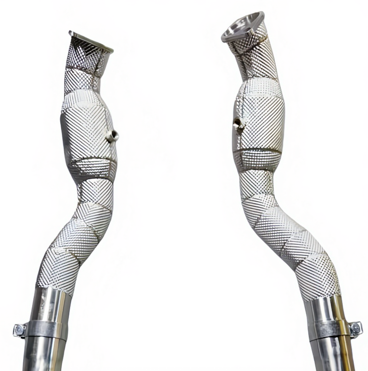 Kingman Speed® (15-23) Dodge Challenger/Charger SRT Hellcat 304SS 3" Exhaust Mid-Pipes with Heat Wrap Layer