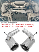 Porsche 911 992.1 Carrera/Targa 3.0L Catless Exhaust Down Pipes with Heat Wrap Shield