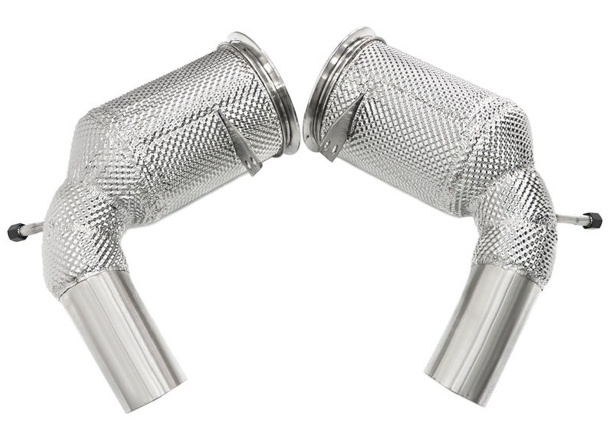 Porsche 911 992.1 Carrera/Targa 3.0L Catless Exhaust Down Pipes with Heat Wrap Shield