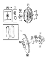 Mopar® #68184587AE (15-23) 300/Charger/Challenger SRT Slotted Front Brake Rotr with ABS (6/8-Piston Brembo Calipers)