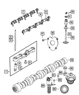 Mopar® #53022088AD (09-26) Mopar 5.7L HEMI Left Cylinder Head Exhaust Valve