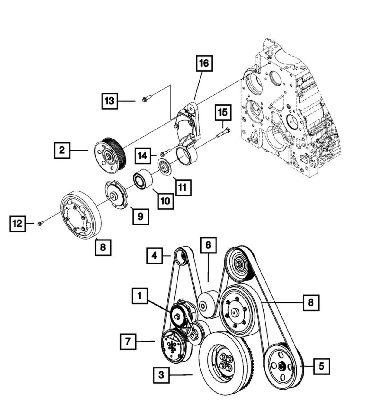 Mopar® #5086958AB (03-26) Dodge Ram 2500/3500 5.9L/6.7L OE Belt Tensioner