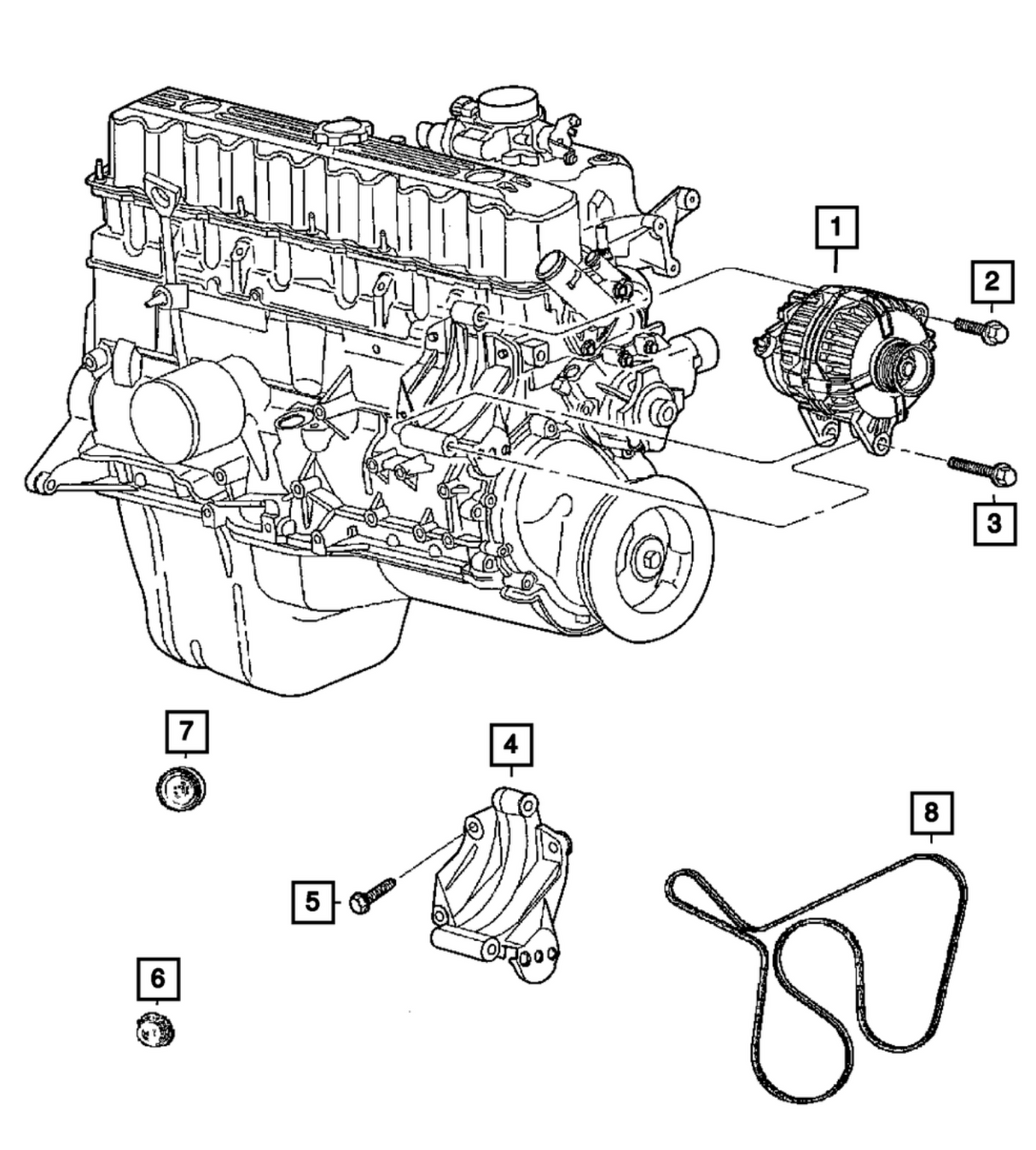 Mopar® #4854033AC (01-06) Jeep Grand Cherokee/Wrangler 4.0L Accessory Drive Belt (with A/C)