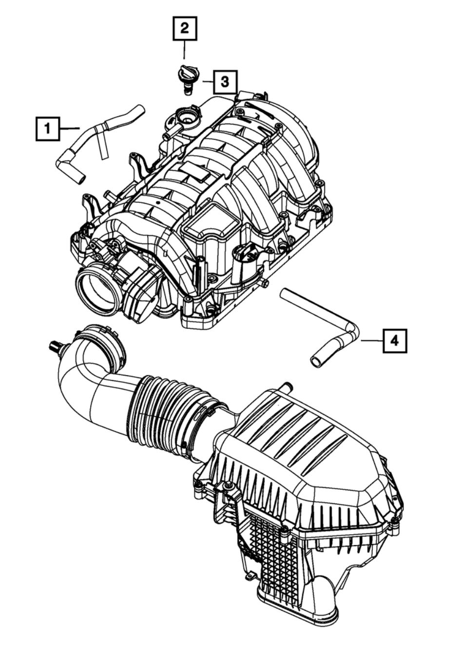 Mopar® #04591961AF (05-26) Mopar 5.7L VVT/MDS PCV Valve To Intake Manifold Hose