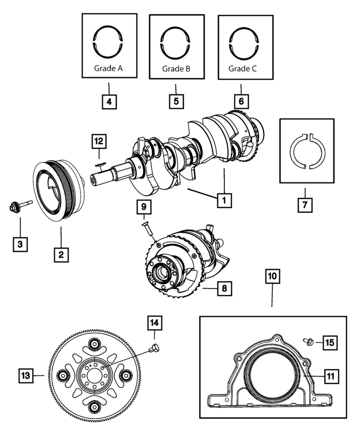 Mopar® #68102976AB GEN III HEMI Crankshaft Bearing Set (Upper & Lower)