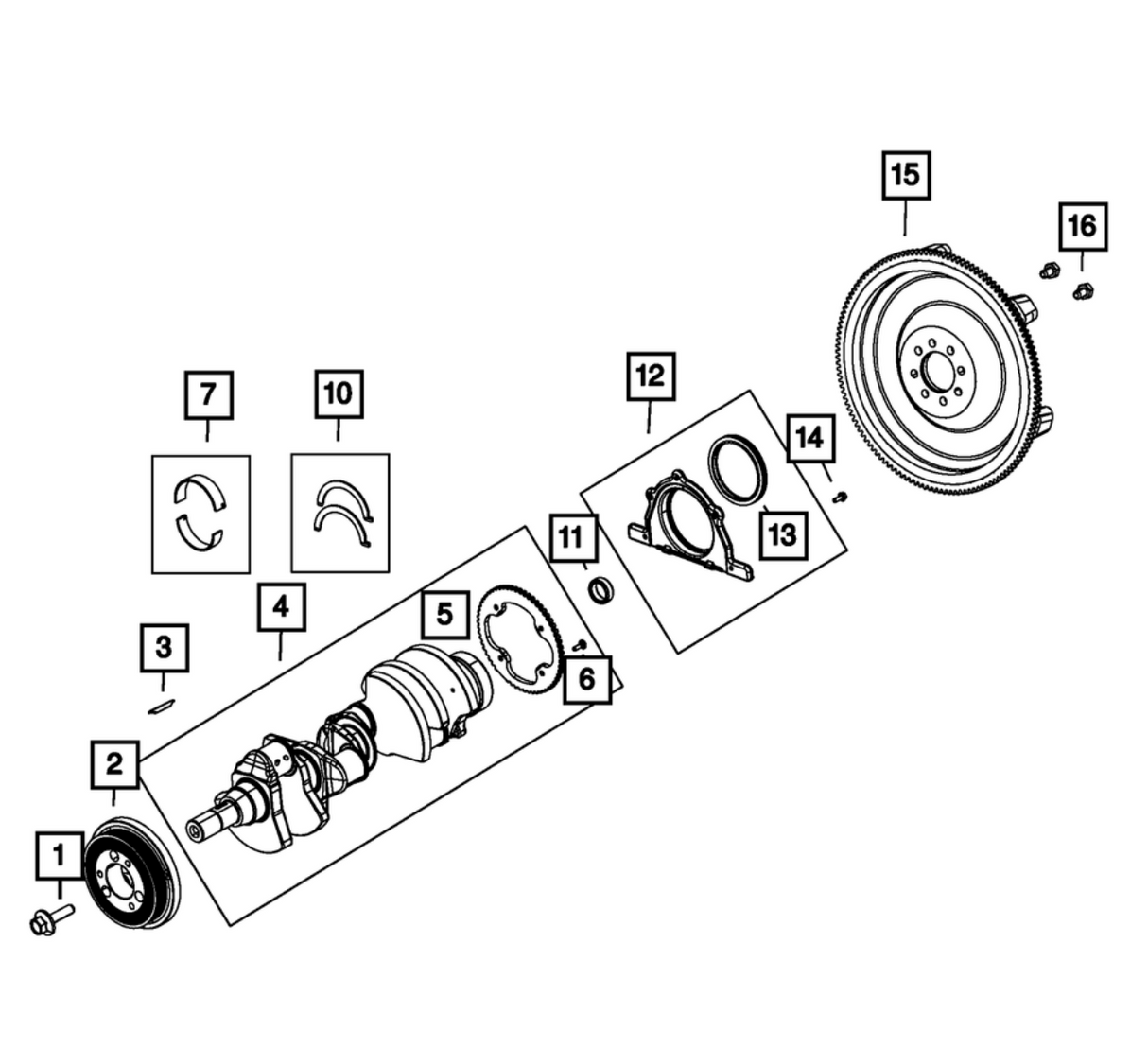 Mopar® #68102975AB GEN III HEMI Crankshaft Bearing Set (0.008 Undersize)