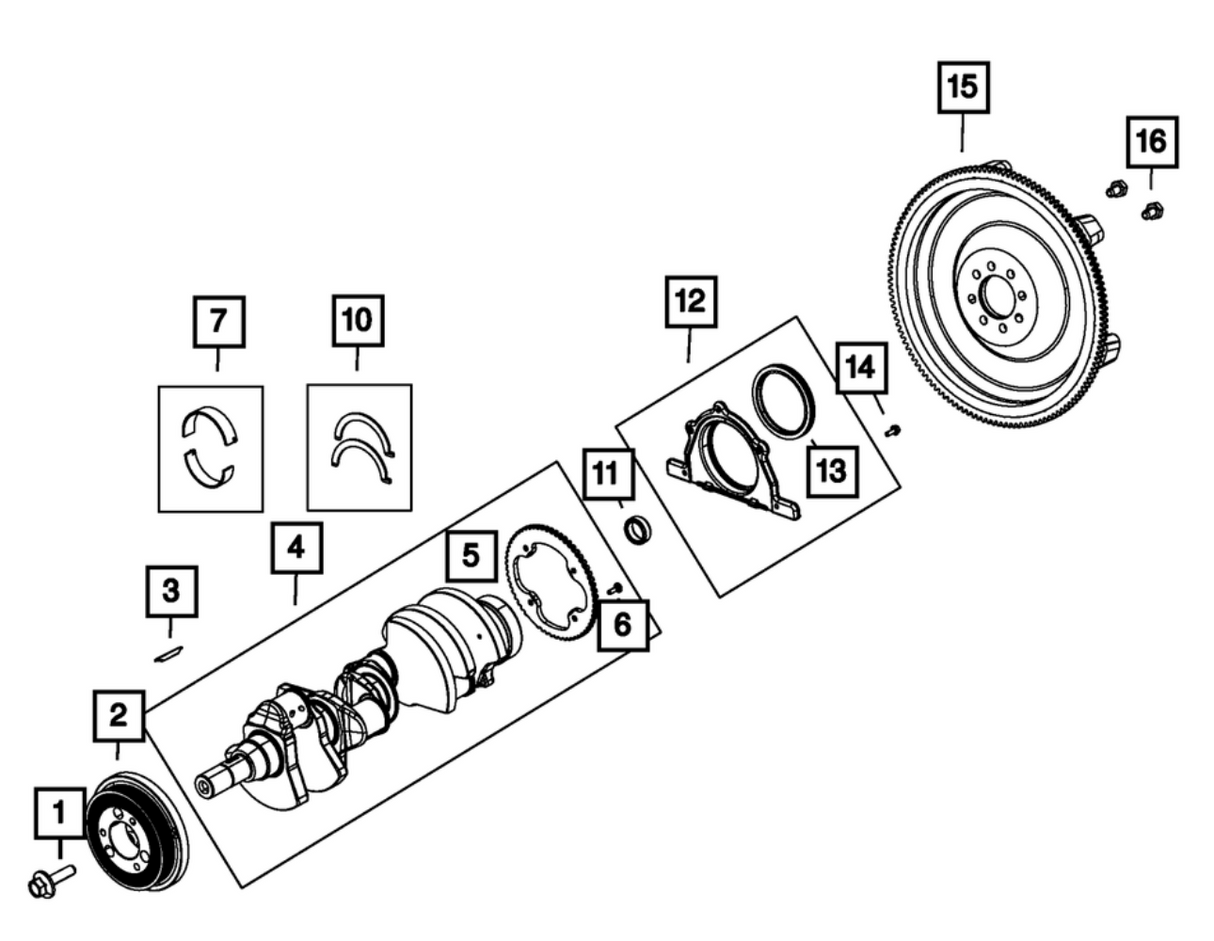 Mopar® #5083979AA (09-26) GEN III HEMI VVT Crankshaft Thrust Bearing Kit
