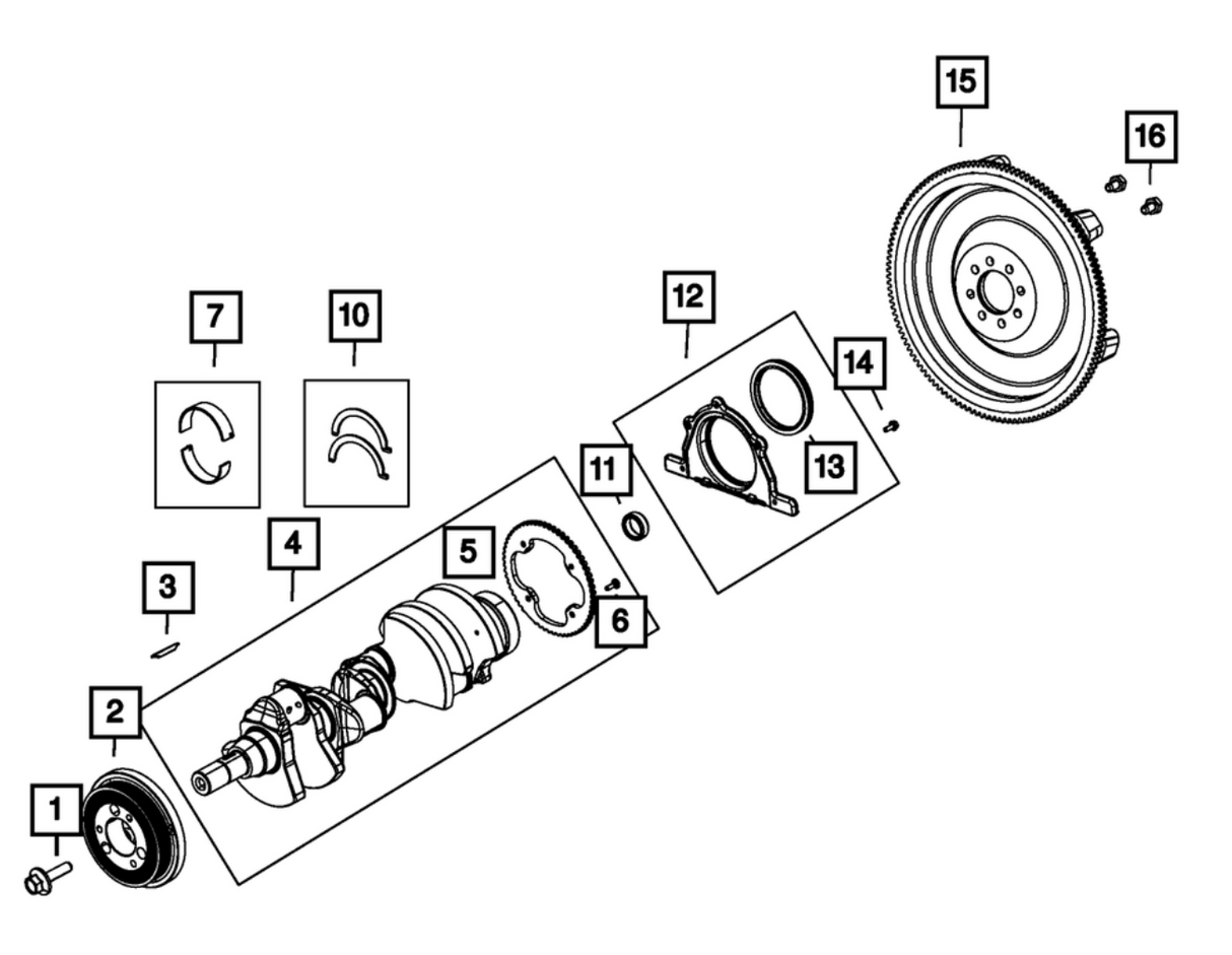 Mopar® #5038113AD (09-26) GEN III HEMI VVT Flywheel Mounting (6-Speed Manual)
