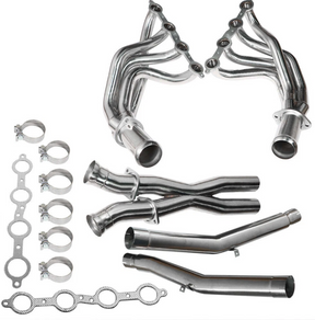 Kingman Speed® (05-13) Corvette C6 6.0L/6.2L LS2/LS3 304SS 1-7/8" Long Tube Exhaust Headers with Catless X-Pipe