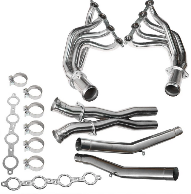 Kingman Speed® (05-13) Corvette C6 6.0L/6.2L LS2/LS3 304SS 1-7/8" Long Tube Exhaust Headers with Catless X-Pipe