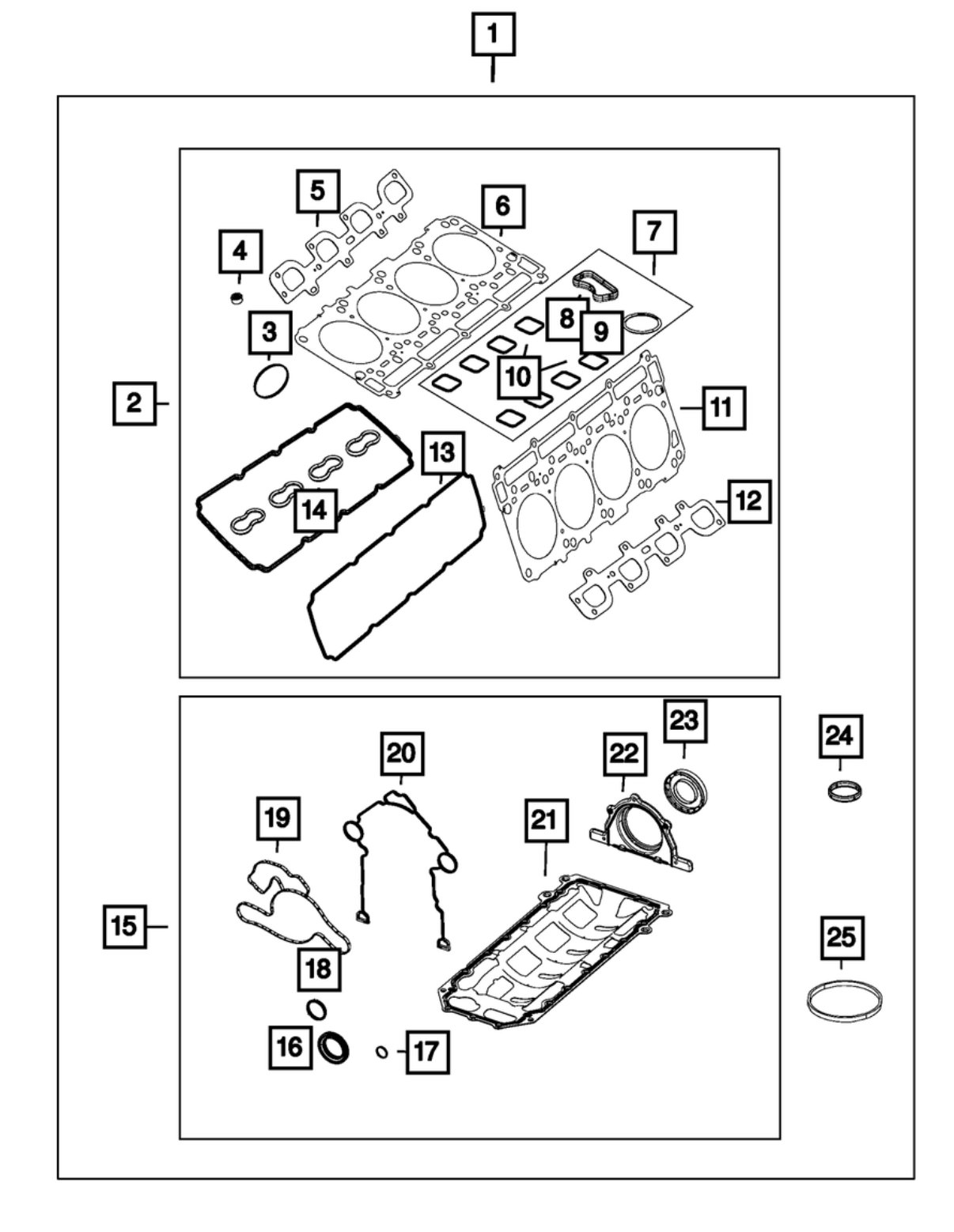 Mopar® #68294132AB (09-23) GEN III HEMI 5.7L VVT/MDS Long Block Engine Gasket Kit