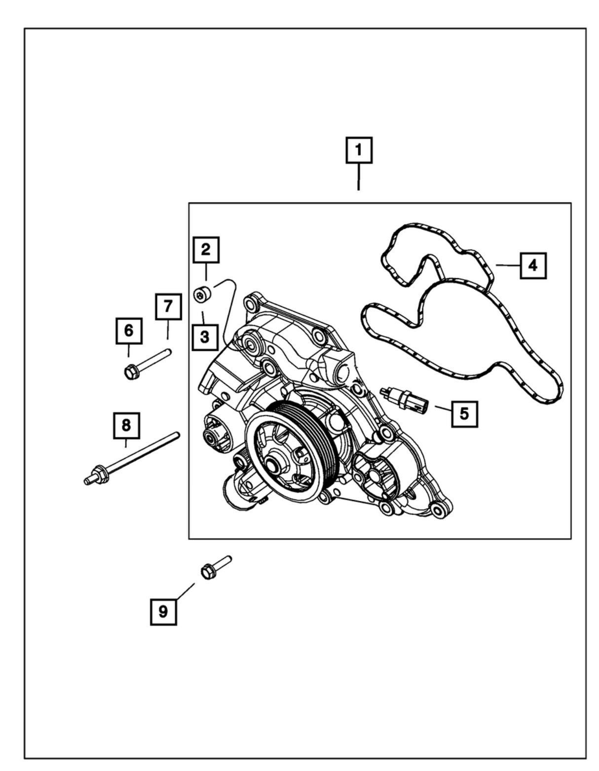 Mopar® #68394131AA (09+) GEN III HEMI 5.7L/6.4L VVT/MDS Water Pump Gasket