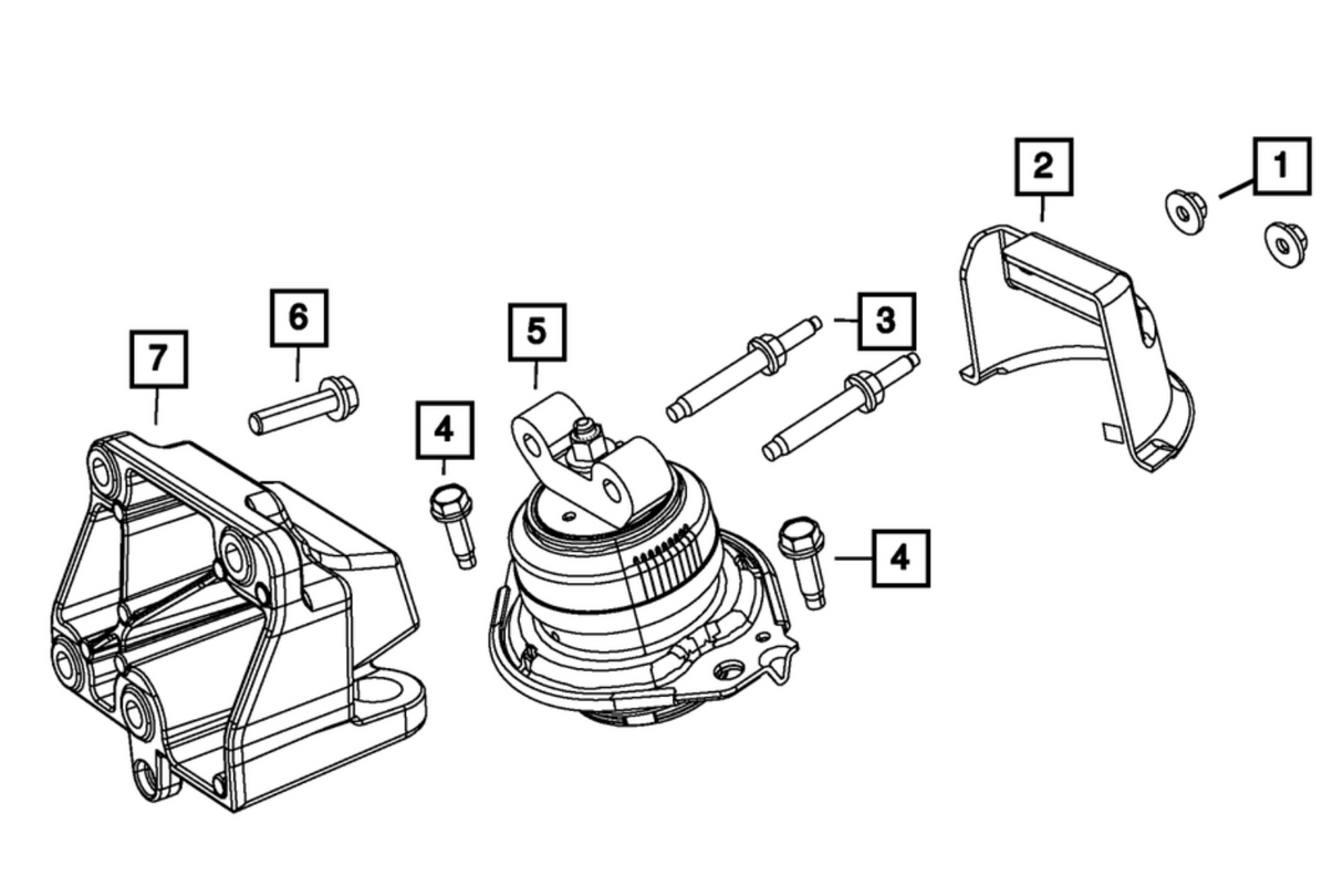 Mopar® #68277082AA (11-23) 300/Challenger/Charger 3.6L/5.7L Driver Side Motor Mount