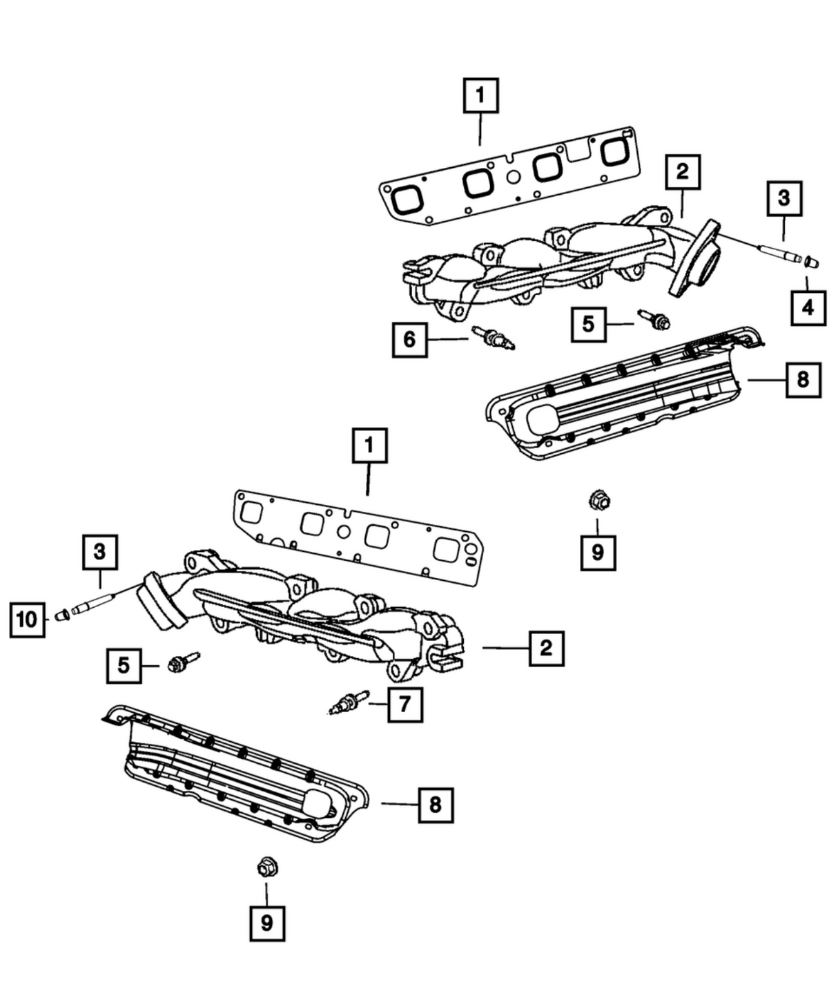 Mopar® #53013849AF (20-23) 300/Challenger/Charger 5.7L Driver Side Exhaust Manifold