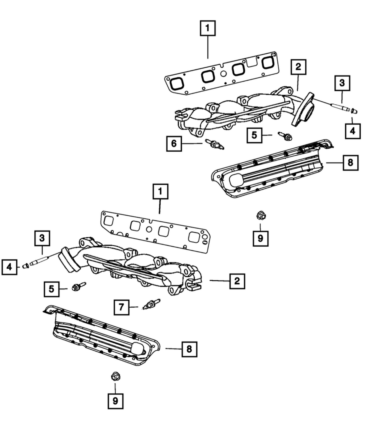 Mopar® #53013848AG (09-23) 300/Challenger/Charger 5.7L Passenger Side Exhaust Manifold