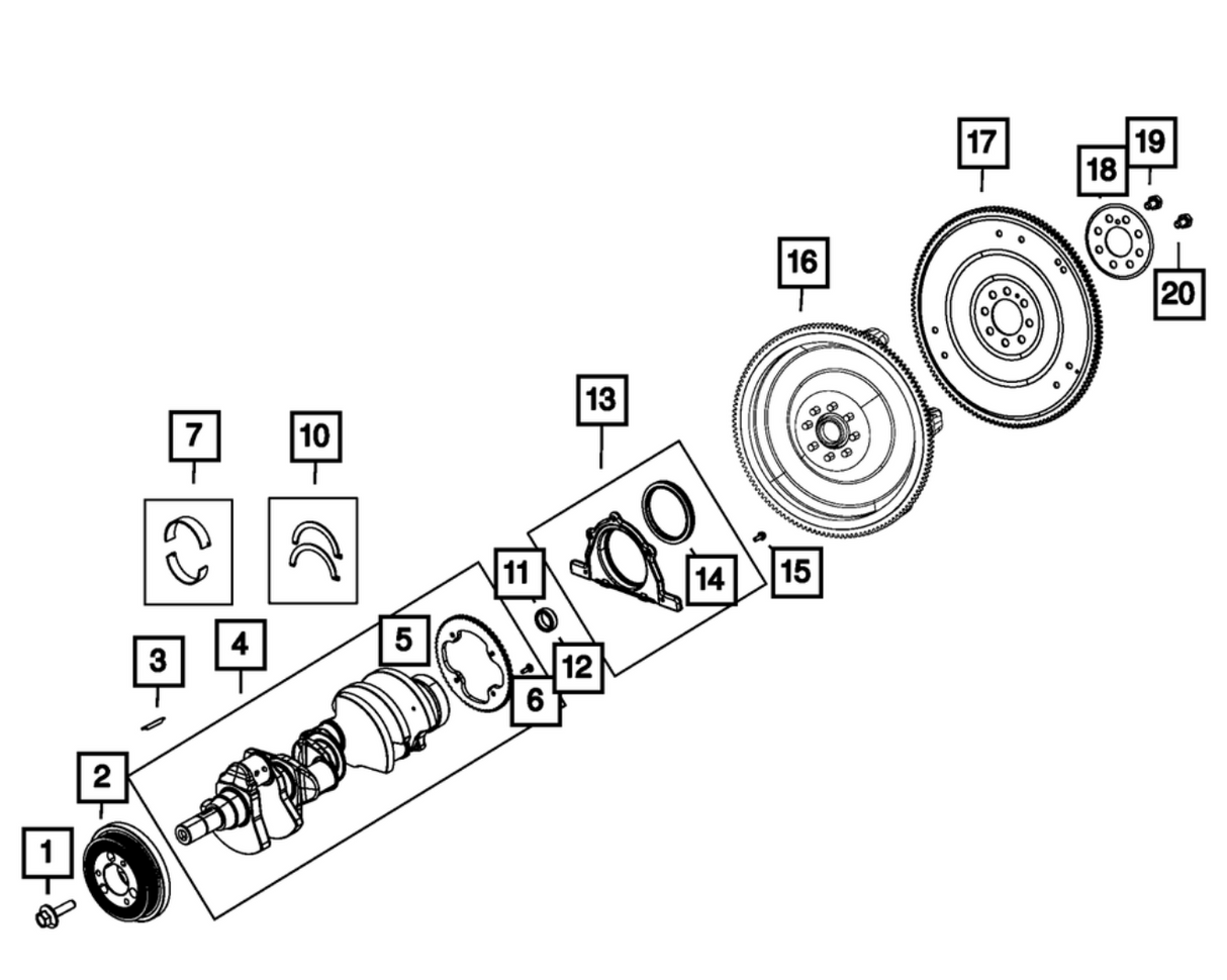 Mopar® #68498568AA (15+) SRT Hellcat/TRX/Trackhawk 6.2L OEM Engine Crankshaft Assembly