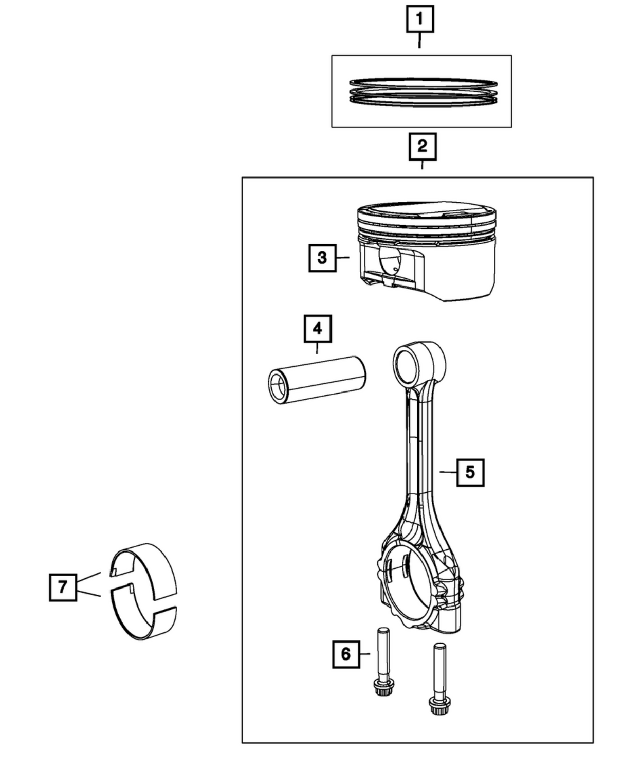 Mopar® #53010809AF (18+) SRT Hellcat/TRX/Trackhawk 6.2L Piston Pin And Rod (Cylinders 1-3-5-7)