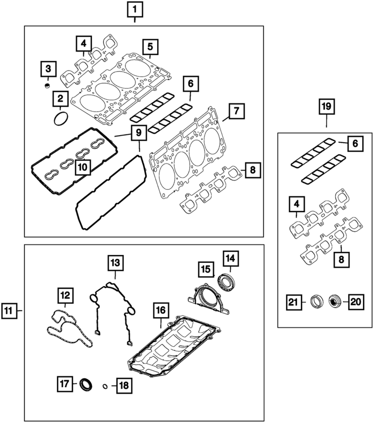 Mopar® #68262327AE (15-23) SRT Hellcat/Trackhawk Engine Upper Gasket Kit