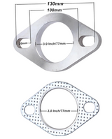 Universal 2-Bolt 3 Inch Exhaust Flange Gasket (1 Steel/1 Graphite)

