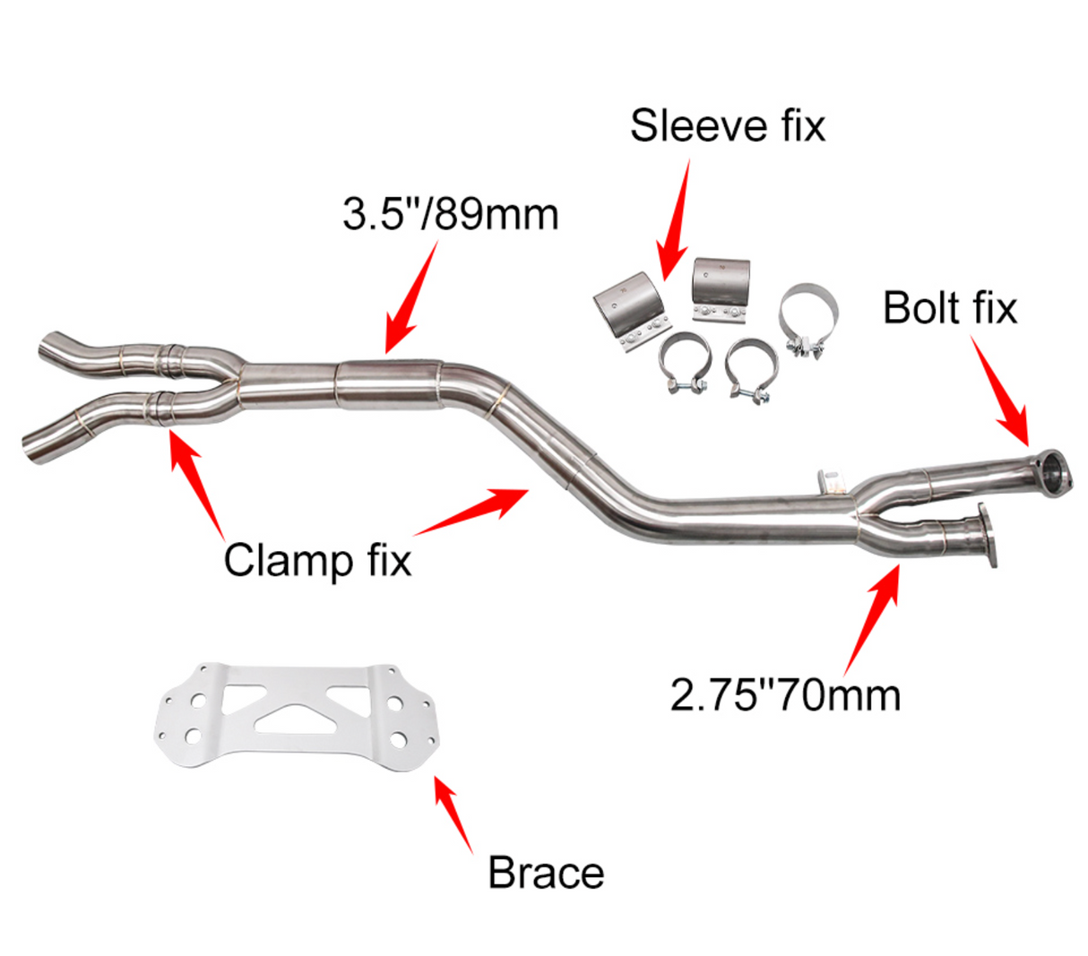 BMW M2/M3/M4 G80/G82/G83 S58B30 Resonated Exhaust Mid-Pipe